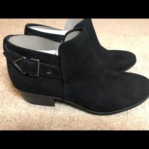 Black suede ankle boots